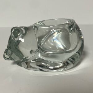 Indiana Glass Sleeping Cat Votive Holder Paperweight Vintage